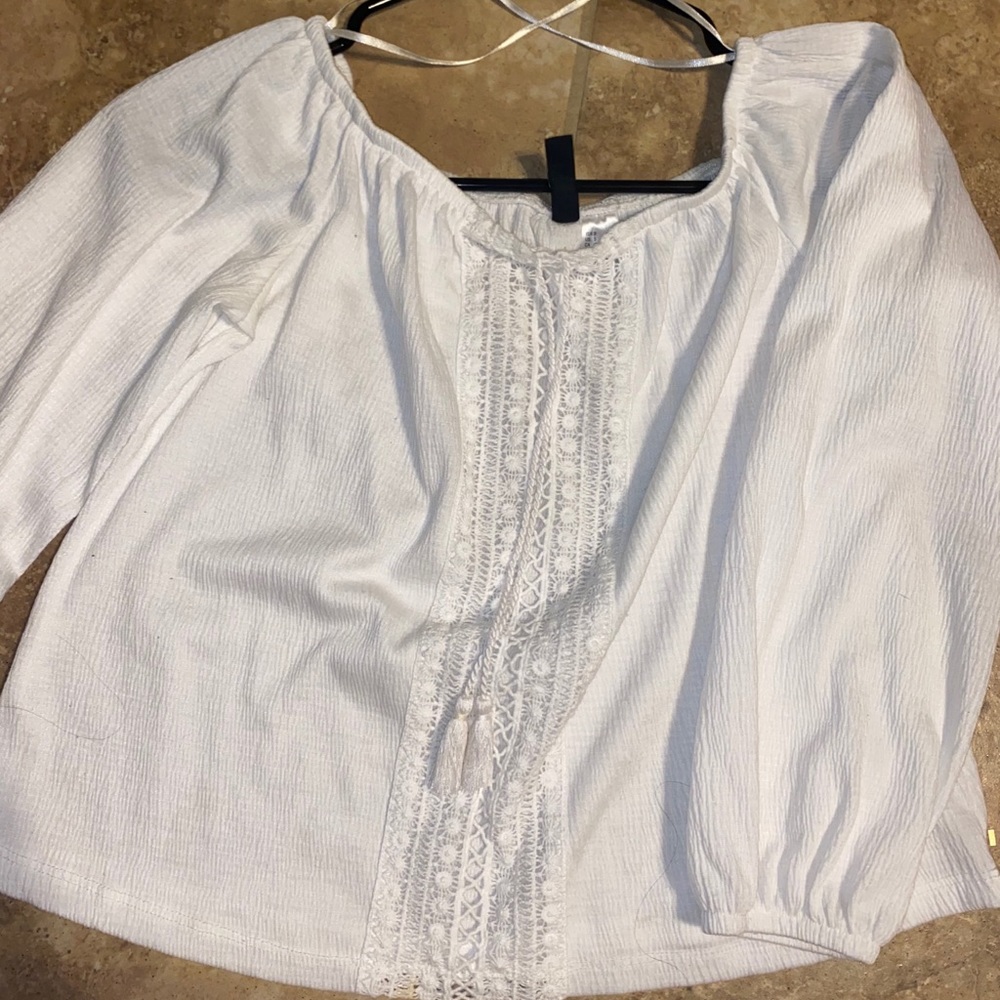 White off the shoulder top
